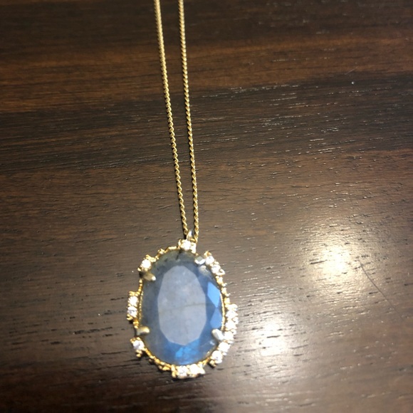 AVA ROSE Hilton Pendant Gold & Labradorite (light green) - Picture 3 of 3